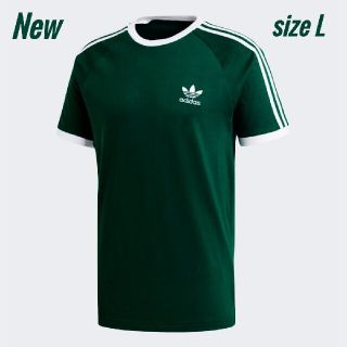 アディダス(adidas)の新品 L adidas originals Tシャツ 3ストライプ 濃緑(Tシャツ/カットソー(半袖/袖なし))