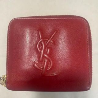 サンローラン(Saint Laurent)のイヴサンローラン YVES SAINT LAURENT 折りたたみ財布  レッド(財布)