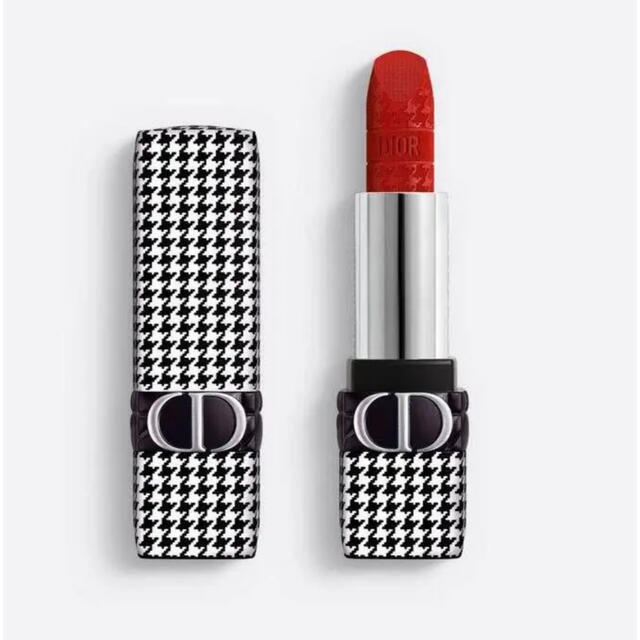 Dior(ディオール)の新品未使用！dior 千鳥格子柄 リップ 999 コスメ/美容のベースメイク/化粧品(口紅)の商品写真