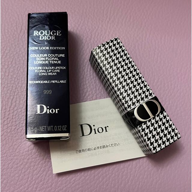 Dior(ディオール)の新品未使用！dior 千鳥格子柄 リップ 999 コスメ/美容のベースメイク/化粧品(口紅)の商品写真