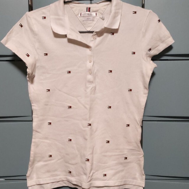 TOMMY HILFIGER(トミーヒルフィガー)のトミーヒルフィガー　フラッグ　エンブロイダリー　ポロシャツ　スリムフィット　XS レディースのトップス(ポロシャツ)の商品写真
