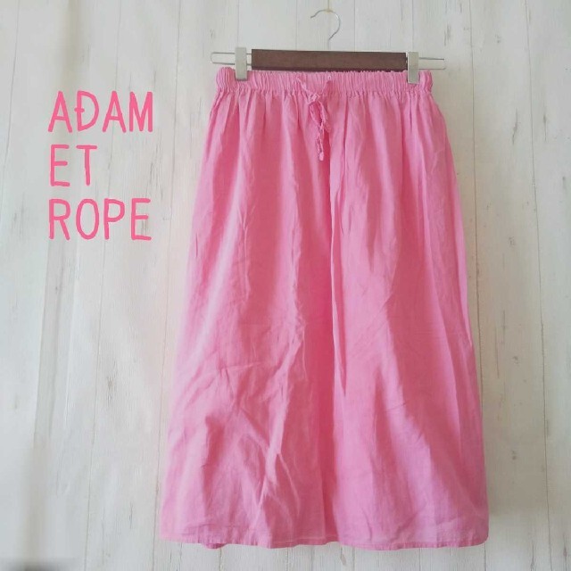 Adam et Rope'(アダムエロぺ)のr0302【ADAM ET ROPE】 ピンクスカート アダムエロペ 日本製 レディースのスカート(ひざ丈スカート)の商品写真