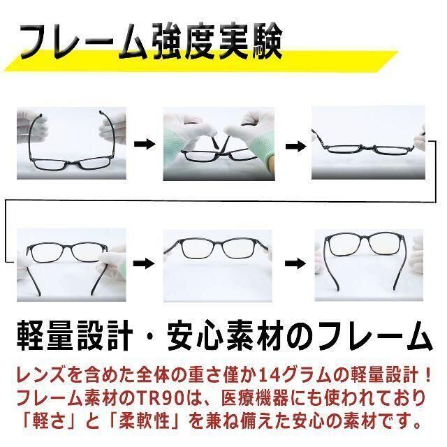 □ブルーライトカット メガネ 超軽量 14グラム 度なし 伊達眼鏡 レディースのファッション小物(サングラス/メガネ)の商品写真