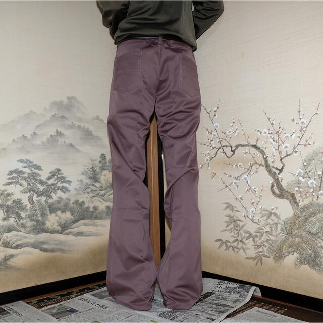 日本製 70's 70年代 小豆 パープル フレアパンツ センタープレス