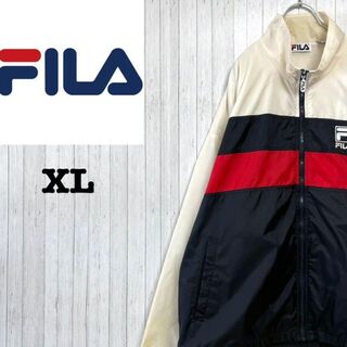 フィラ(FILA)のFILA フィラ　ナイロンジャケット　マルチカラー　刺繍ロゴ　ビッグサイズ　XL(ナイロンジャケット)