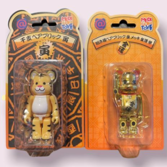 BE@RBRICK - ベアブリック 招き猫 干支 寅 100%.セット 金運 金メッキ 参