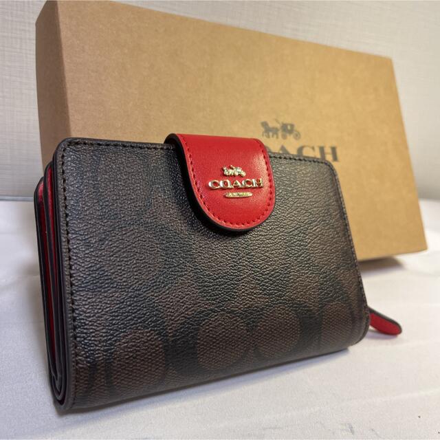 COACH(コーチ)のCOACH 二つ折り財布 C0082 シグネチャー  レディースのファッション小物(財布)の商品写真