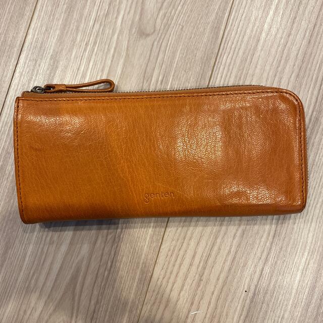 9300円 ゲンテン genten 山羊皮 財布 オレンジ色 美品 reduktor.com.tr