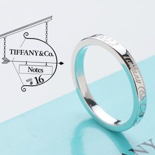 ティファニー(Tiffany & Co.)の美品 TIFFANY ティファニー ノーツ ナロー リング 925 指輪 16号(リング(指輪))