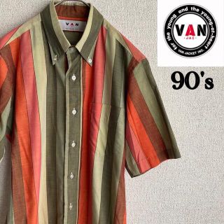 ヴァンヂャケット(VAN Jacket)の90s VAN JAC 半袖　ストライプ　シャツ　ヴァン　古着　ヴィンテージ(シャツ)