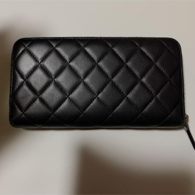 CHANEL✨美品✨ラウンドファスナー長財布、マトラッセラムスキン、シルバー金具