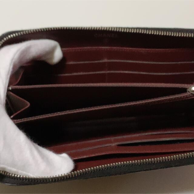 CHANEL✨美品✨ラウンドファスナー長財布、マトラッセラムスキン、シルバー金具
