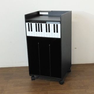 ピアノサイドワゴン　No3299BK(電子ピアノ)