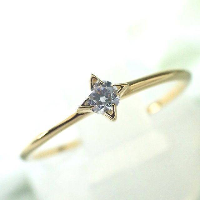 AHKAH アーカー ダイヤモンド ジェーン リング K18YG 0.05ct