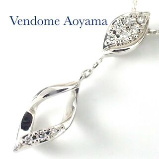 ヴァンドームアオヤマ(Vendome Aoyama)のヴァンドーム青山 Pt950 ダイヤ スライド ネックレス リーフ(ネックレス)