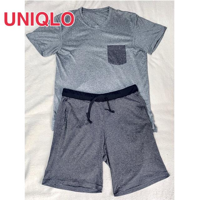 UNIQLO(ユニクロ)のUNIQLO ルームウェア上下セット パジャマ メンズMサイズ メンズのトップス(Tシャツ/カットソー(半袖/袖なし))の商品写真