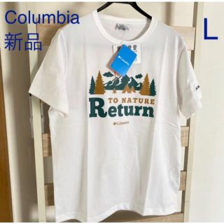 コロンビア(Columbia)の新品 Columbia ホワイト半袖Tシャツ  L白(Tシャツ/カットソー(半袖/袖なし))