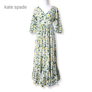 ケイトスペードニューヨーク(kate spade new york)のケイトスペード kate spade ワンピース 花柄 グリーン 総柄(ロングワンピース/マキシワンピース)