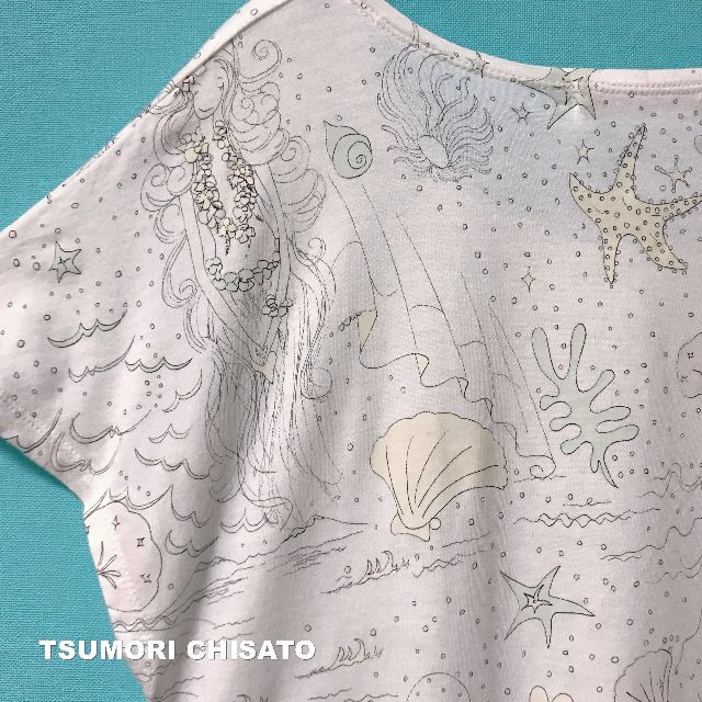 TSUMORI CHISATO(ツモリチサト)の【TSUMORI CHISATO】ラインドロー マーメイドワールド カットソー レディースのトップス(カットソー(半袖/袖なし))の商品写真