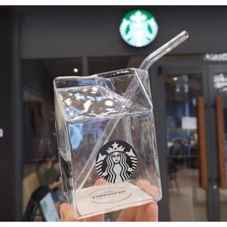 Starbucks Coffee - 【スターバックス海外限定】日本未発売　牛乳パックガラスカップ&ストロー