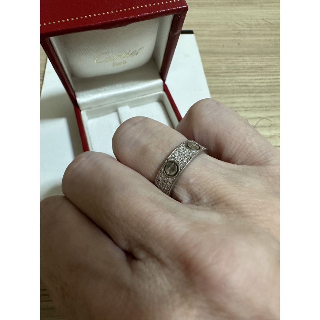 Cartier(カルティエ)の【USED良品】お値下げ不可Cartier ラブリング 後付けフルダイア 50号 レディースのアクセサリー(リング(指輪))の商品写真