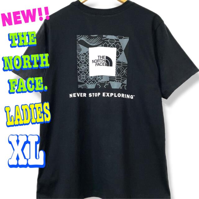 THE NORTH FACE(ザノースフェイス)の可愛いです ♪ 新品 ノースフェイス BOX Tシャツ 黒  レディース XL レディースのトップス(Tシャツ(半袖/袖なし))の商品写真