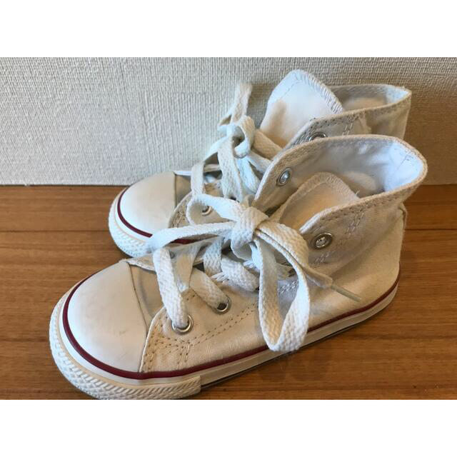 CONVERSE(コンバース)のコンバース 15cmハイカット　白 キッズ/ベビー/マタニティのキッズ靴/シューズ(15cm~)(スニーカー)の商品写真