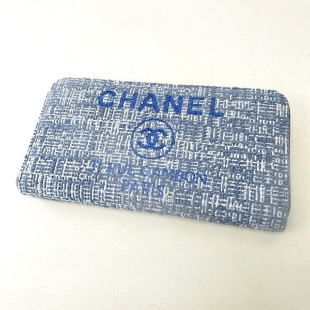 最高の CHANEL - ウォレット ラウンドジップ 長財布 ツイード ラメ ココマーク ドーヴィル 財布
