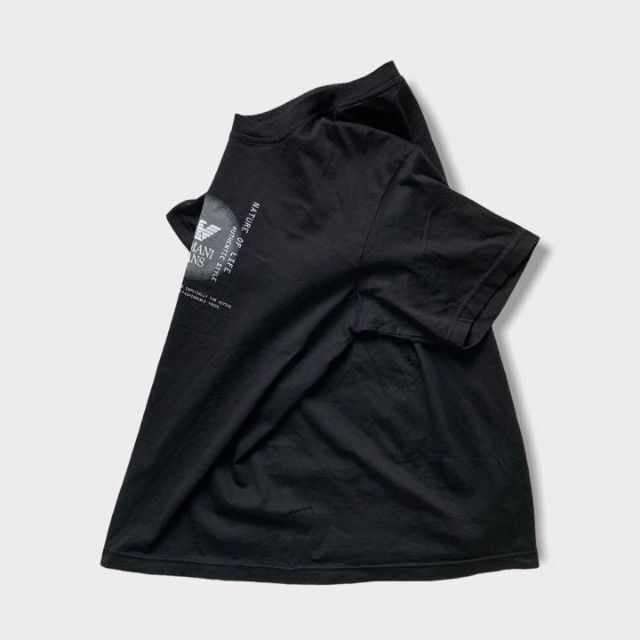 Emporio Armani(エンポリオアルマーニ)のアルマーニ　半袖Tシャツ　黒　プリント　Mサイズ メンズのトップス(Tシャツ/カットソー(半袖/袖なし))の商品写真