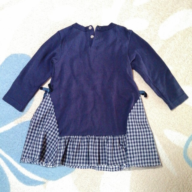 90　apres les cours 長袖チュニックワンピース キッズ/ベビー/マタニティのキッズ服女の子用(90cm~)(Tシャツ/カットソー)の商品写真