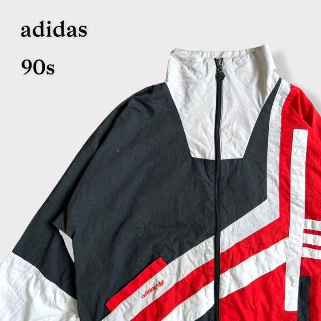 adidas 80s ナイロンジャケット　オールドアディダス　黒　ブルゾン