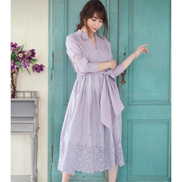 Belted Embroidered Cotton Dress