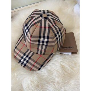 バーバリー(BURBERRY)の【新品未使用/値下げ】Burberryロゴアップリケヴィンテージチェックキャップ(キャップ)