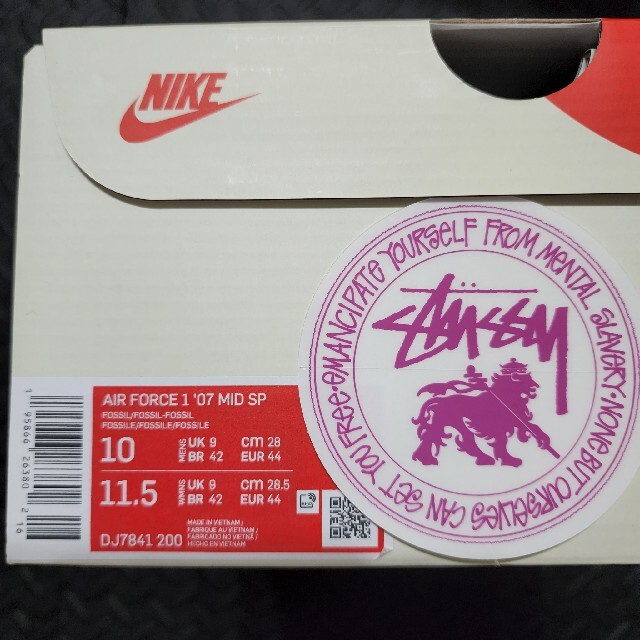 新品 NIKE stussy AIR FORCE 1 MID FOSSIL 28 3