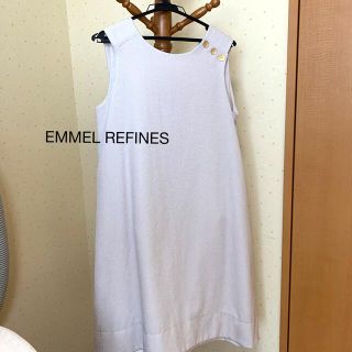 ユナイテッドアローズグリーンレーベルリラクシング(UNITED ARROWS green label relaxing)の【新品/未使用】EMMEL REFINES Aラインワンピース ベージュ M(ひざ丈ワンピース)