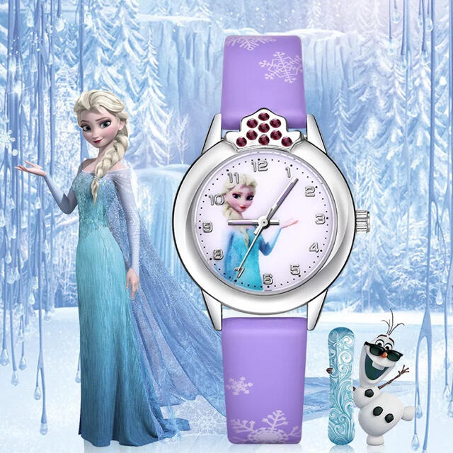 アナと雪の女王(アナトユキノジョオウ)のアナと雪の女王の腕時計☆パープル 新品 動作確認済み！ キッズ/ベビー/マタニティのこども用ファッション小物(腕時計)の商品写真
