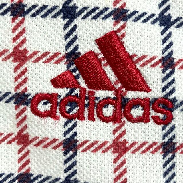 adidas(アディダス)のアディダス×テーラーメイド ポロシャツ ホワイト 赤青 格子柄 胸元ロゴ刺繍 L メンズのトップス(ポロシャツ)の商品写真
