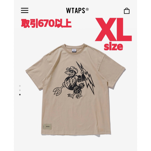 W)taps(ダブルタップス)のWTAPS 22SS MASTER CHIEF SS TEE BEIGE XL メンズのトップス(Tシャツ/カットソー(半袖/袖なし))の商品写真