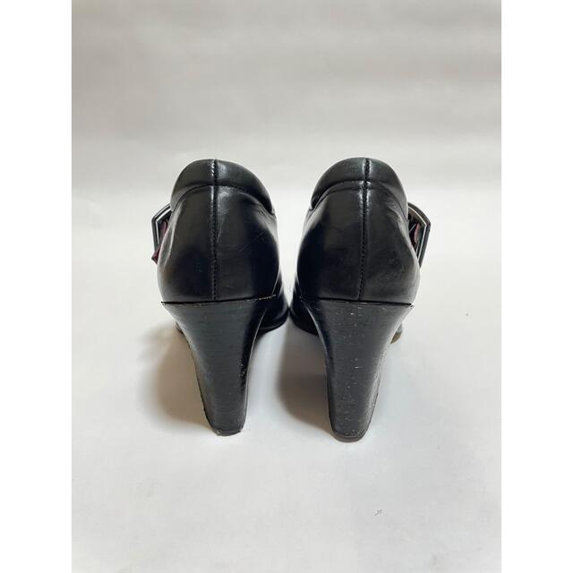 【値下げ】MADE IN ITALY黒レザーパンプス レディースの靴/シューズ(ハイヒール/パンプス)の商品写真