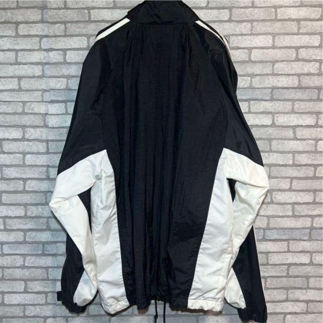 adidas - 90s adidas ナイロンジャケット 袖ライン 黒 オーバーサイズ