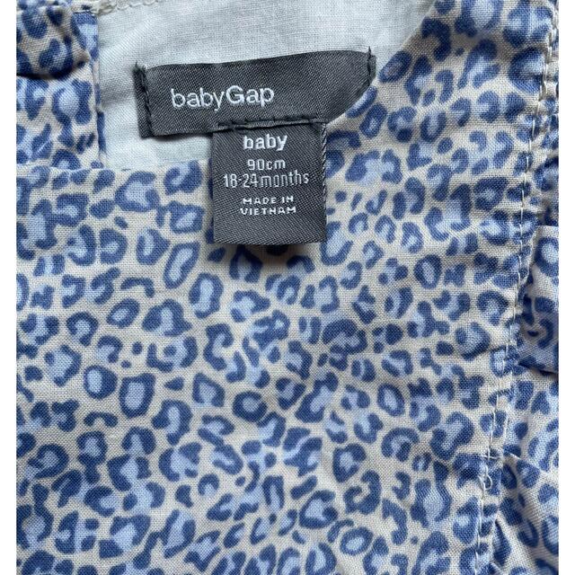 babyGAP(ベビーギャップ)のGAP ブルーヒョウ柄ワンピース　90cm キッズ/ベビー/マタニティのキッズ服女の子用(90cm~)(ワンピース)の商品写真