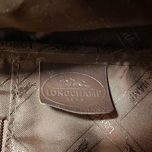 LONGCHAMP(ロンシャン)のロンシャン　ロゾ　ハンドバッグ　クロコ型押しレザー　ブラウン　バンブー　トート レディースのバッグ(トートバッグ)の商品写真