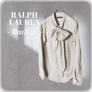 ラルフローレン(Ralph Lauren)の【RALPH LAUREN】 古着 リボンタイ ボウタイ ブラウス シャツ(シャツ/ブラウス(長袖/七分))