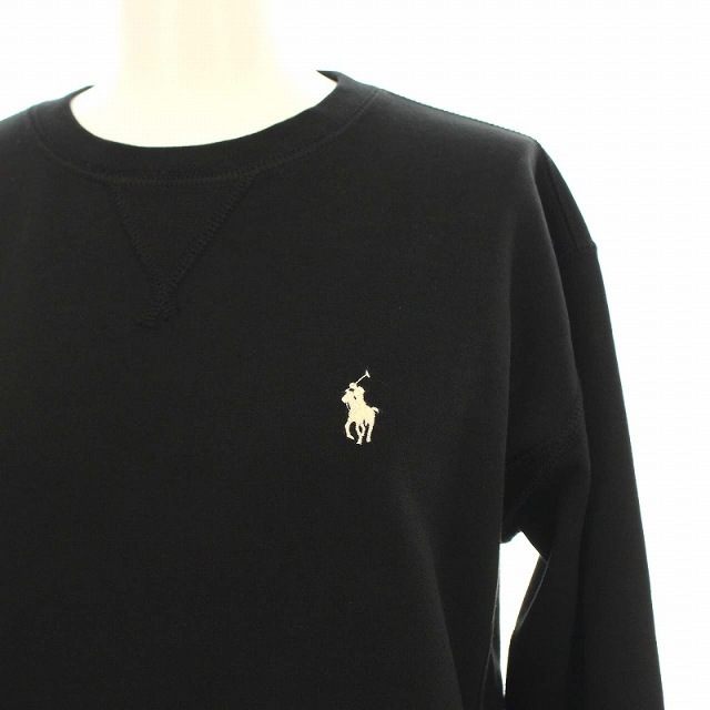 POLO RALPH LAUREN(ポロラルフローレン)のポロ ラルフローレン スウェット トレーナー ワンポイント XS 黒 レディースのトップス(トレーナー/スウェット)の商品写真