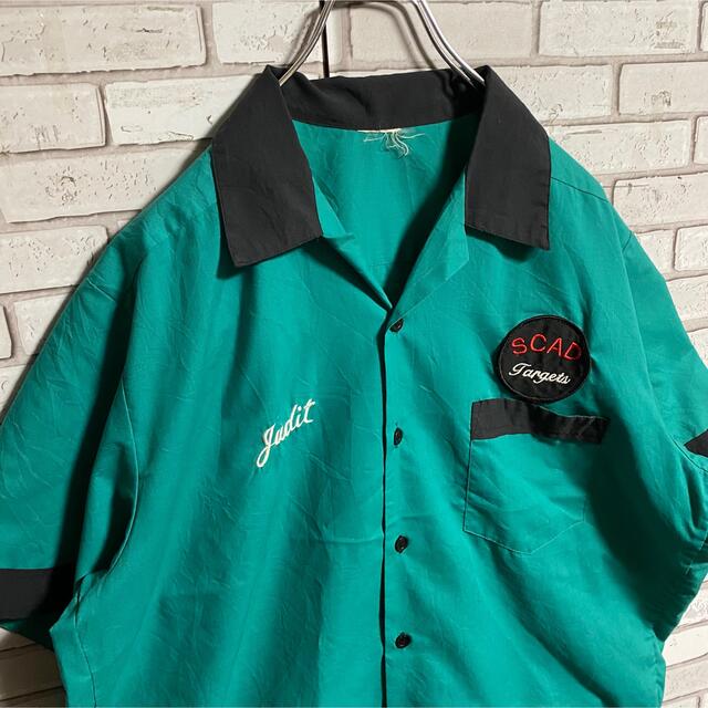 90s 古着 ヴィンテージ ボーリングシャツ 開襟シャツ 刺繍 90s 古着 ヴィンテージ ボーリングシャツ 開襟シャツ 刺繍