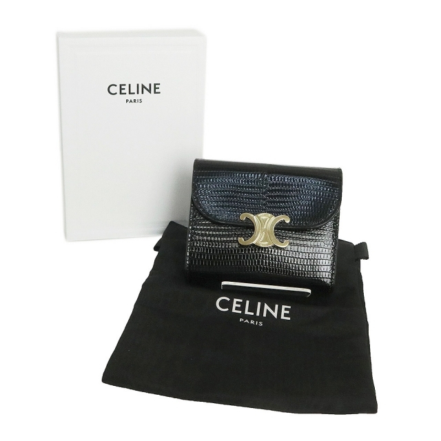 celine - セリーヌ リザード スモール トリオンフ 三つ折り財布(新品