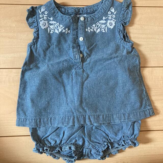 carter's(カーターズ)のカーターズ　デニム地セットアップ キッズ/ベビー/マタニティのベビー服(~85cm)(タンクトップ/キャミソール)の商品写真