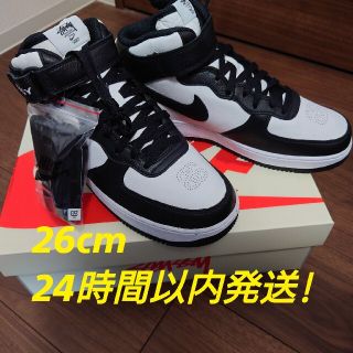 ステューシー(STUSSY)のStüssy × NIKE AIR FORCE 1 MID US8 Black(スニーカー)