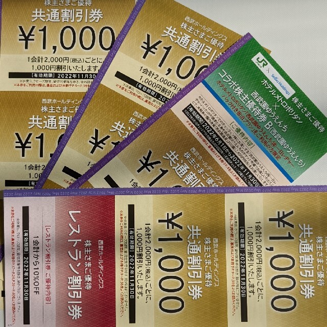 【西武ホールディングス】株主優待共通割引券10枚 チケットの優待券/割引券(その他)の商品写真