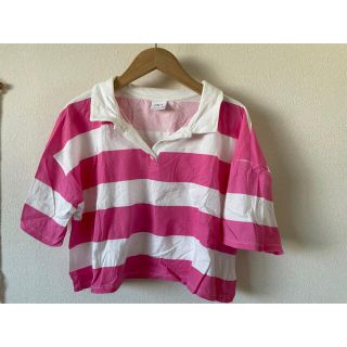 ザラキッズ(ZARA KIDS)のザラキッズ　ボーダー　ピンク　ストライプ(カットソー(長袖/七分))